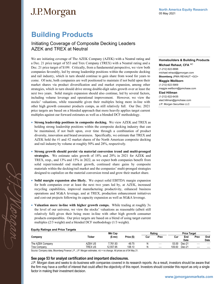 J.P. 摩根-美股建材行业：复合材料甲板的领导者AZEK和TREX研究-2021.5.5-57页J.P. 摩根-美股建材行业：复合材料甲板的领导者AZEK和TREX研究-2021.5.5-57页_1.png